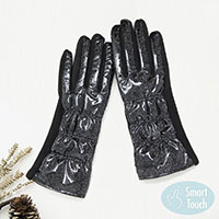 Glittered Shiny Padded Puffer Smart Gloves