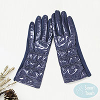 Glittered Shiny Padded Puffer Smart Gloves