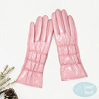 Glittered Shiny Padded Puffer Smart Gloves