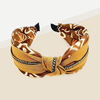 Chain Pointed Geometric Patterned Burnout Knot Headband