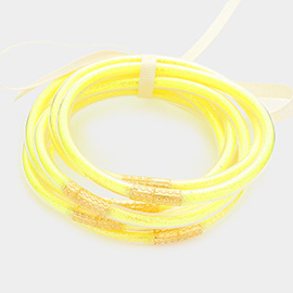 7PCS - Glitter Jelly Tube Bangle Bracelets
