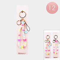 12PCS - Butterfly Pearl Beaded Keychains