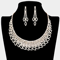 Rhinestone Pave Open Marquise Accented Necklace