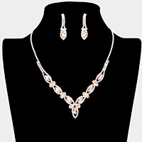 Marquise Stone Accented Rhinestone Necklace