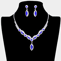 Marquise Stone Accented Rhinestone Necklace