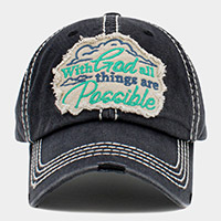 With God all things are Possible Message Vintage Baseball Cap