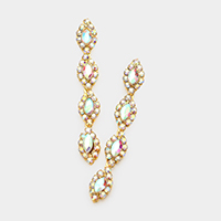 Marquise Stone Accented Dangle Evening Earrings