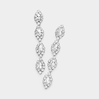 Marquise Stone Accented Dangle Evening Earrings