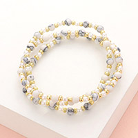 3PCS - Natural Stone Pearl Stretch Bracelets