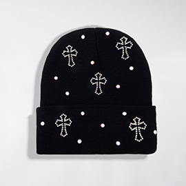 Bling Cross Beanie Hat