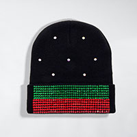Bling Color Block Beanie Hat