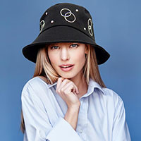 Bling Open Circle Link Bucket Hat