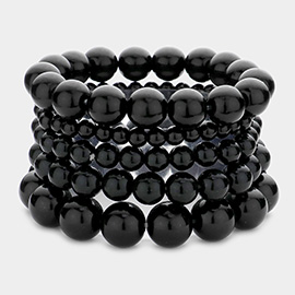 5PCS - Pearl Strand Stretch Bracelets