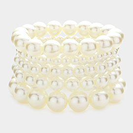 5PCS - Pearl Strand Stretch Bracelets