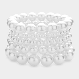 5PCS - Pearl Strand Stretch Bracelets