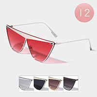 12PCS - Frame Detailed Wayfarer Sunglasses
