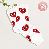 10Pairs - Heart Patterned Socks