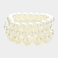 3PCS - Pearl Strand Stretch Bracelets