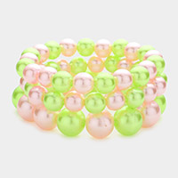 3PCS - Pearl Strand Stretch Bracelets