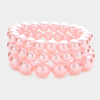 3PCS - Pearl Strand Stretch Bracelets