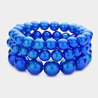 3PCS - Pearl Strand Stretch Bracelets