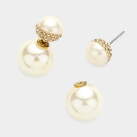 Pearl Stud Double Sided Peekaboo Earrings
