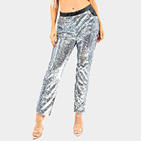 Reversible Sequin Skinny Pants