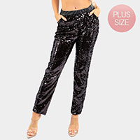 Reversible Sequin Skinny Pants