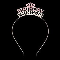BIRTHDAY PRINCESS Rhinestone Embellished Message Headband