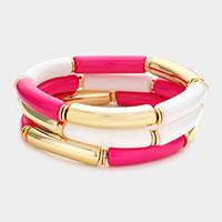 3PCS - Resin Beaded Stretch Bracelets