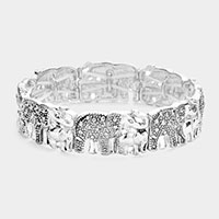 Elephant Antique Metal Stretch Bracelet