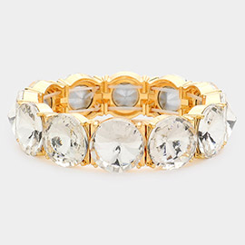 Round Stone Stretch Evening Bracelet