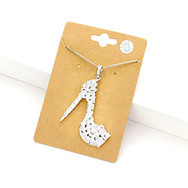 CZ Stiletto Heel Pendant Necklace