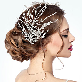 Marquise Stone Pointed Bun Wrap Headpiece