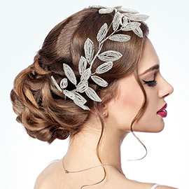 Leaf Cluster Vine Bun Wrap Headpiece