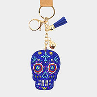 Day of The Dead Bling Skull Tassel Keychain