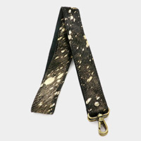 Gold Paint Splash Genuine Fur Calf Bag Strap