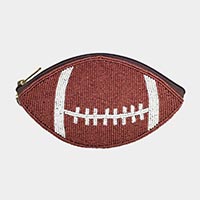 Seed Beaded Football Mini Tote Bag