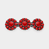 Squash Blossom Natural Stone Accented Barrette