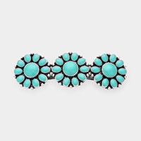 Squash Blossom Natural Stone Accented Barrette