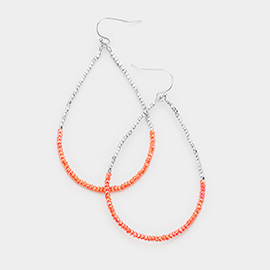 Beaded Open Teardrop Dangle Earrings