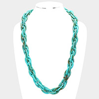Resin Open Oval Link Long Necklace