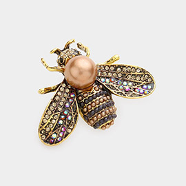 Pearl Detail Honey Bee Pin Brooch