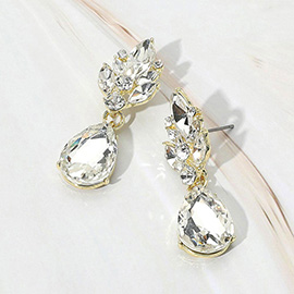 Teardrop Stone Dangle Evening Earrings