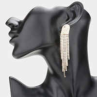 Rhinestone Fringe Dangle Evening Earrings