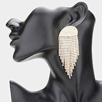 Rhinestone Fringe Dangle Evening Earrings