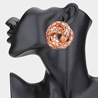 Cylinder Stone Embellished Round Post Earrings