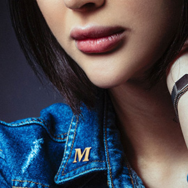 -M- Metal Monogram Initial Lapel Mini Pin Brooch