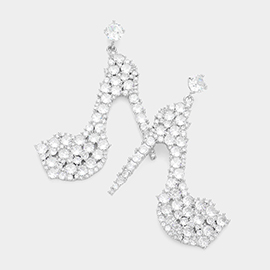 CZ Stiletto Heel Dangle Evening Earrings