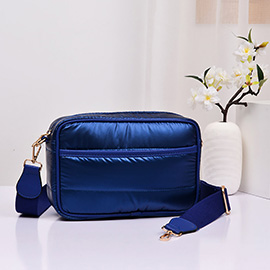 Solid Rectangle Puffer Crossbody Bag